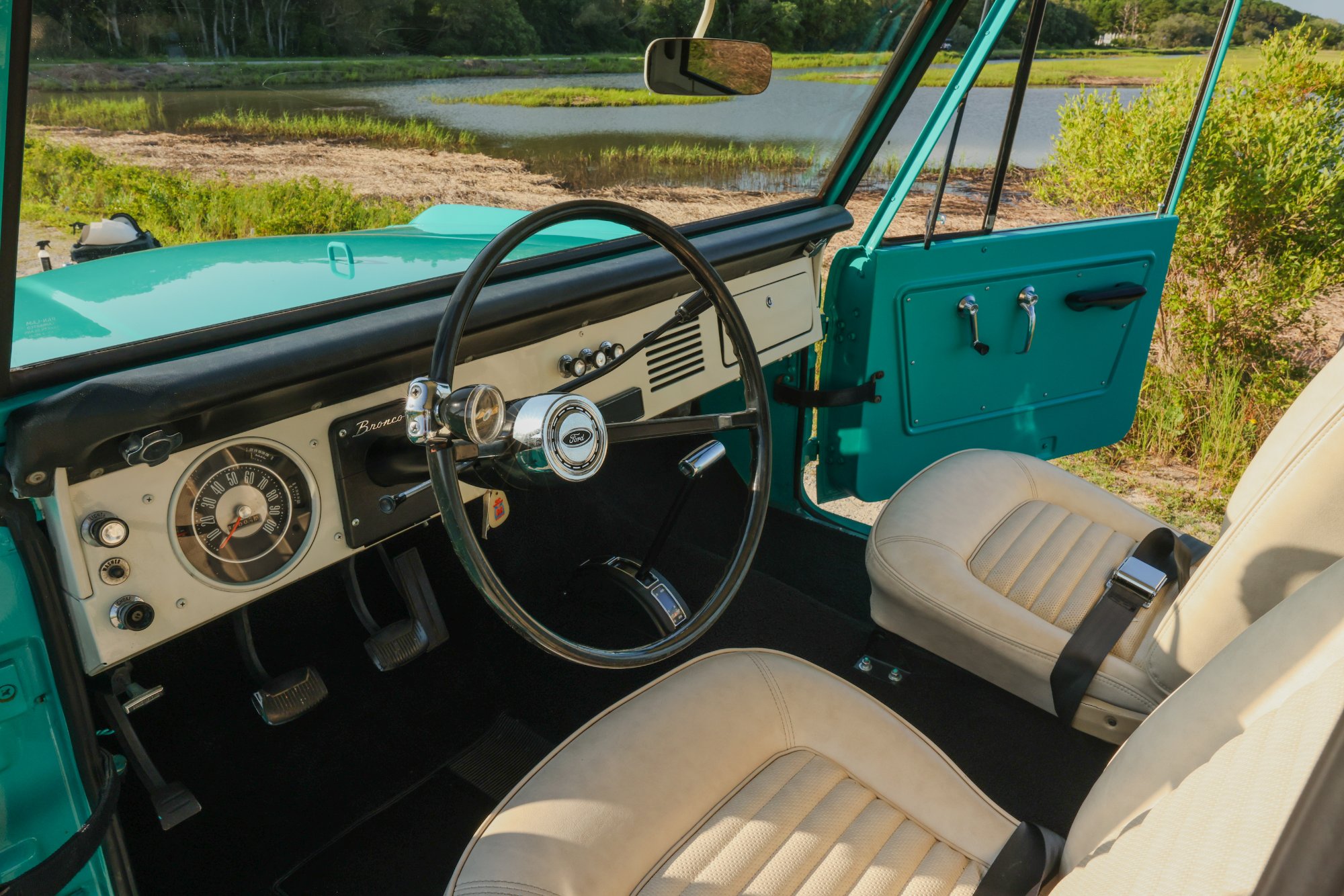 1967 Ford Bronco in Frost Turquoise Paint, interior photo 1