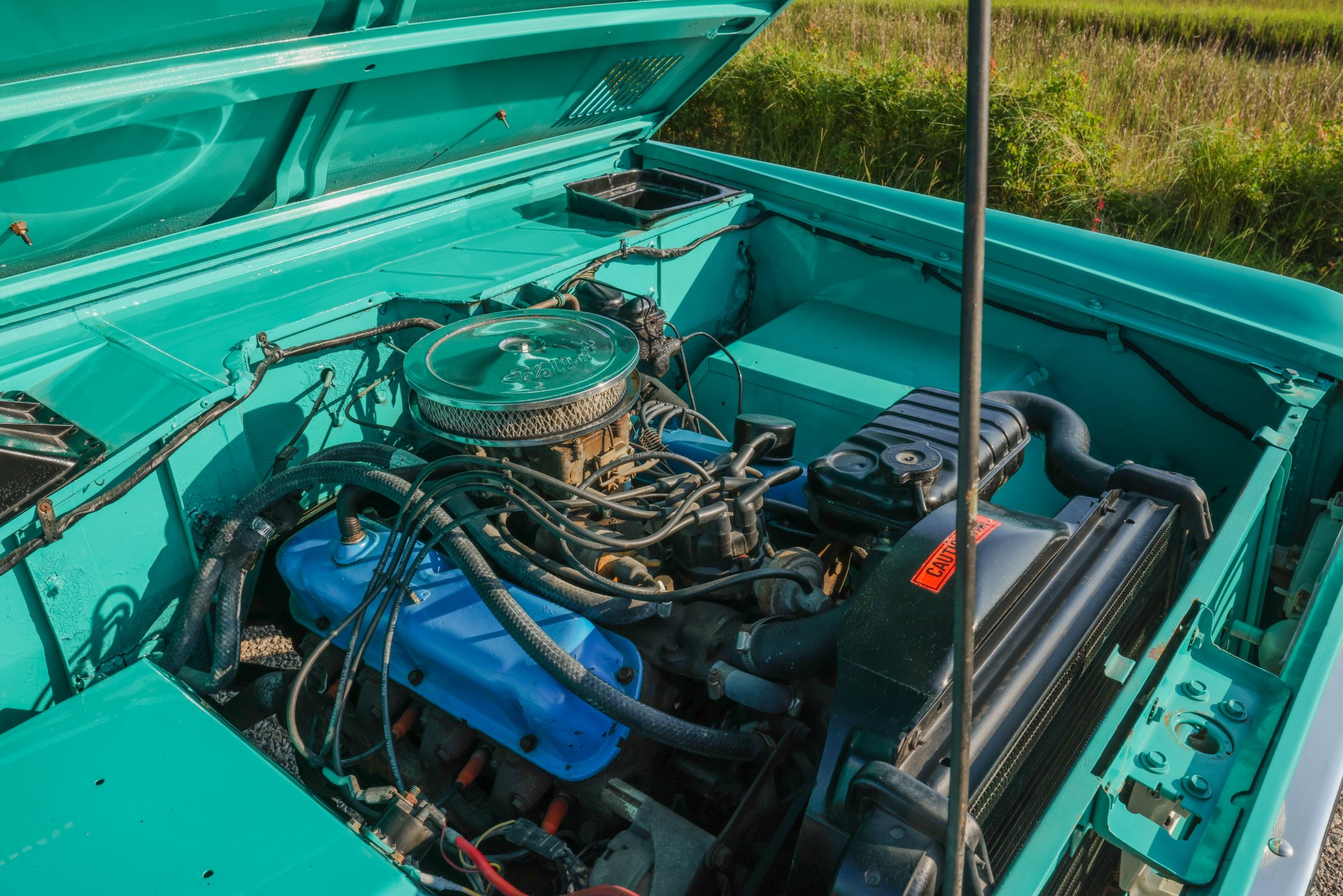 1967 Ford Bronco in Frost Turquoise Paint, engine photo 1